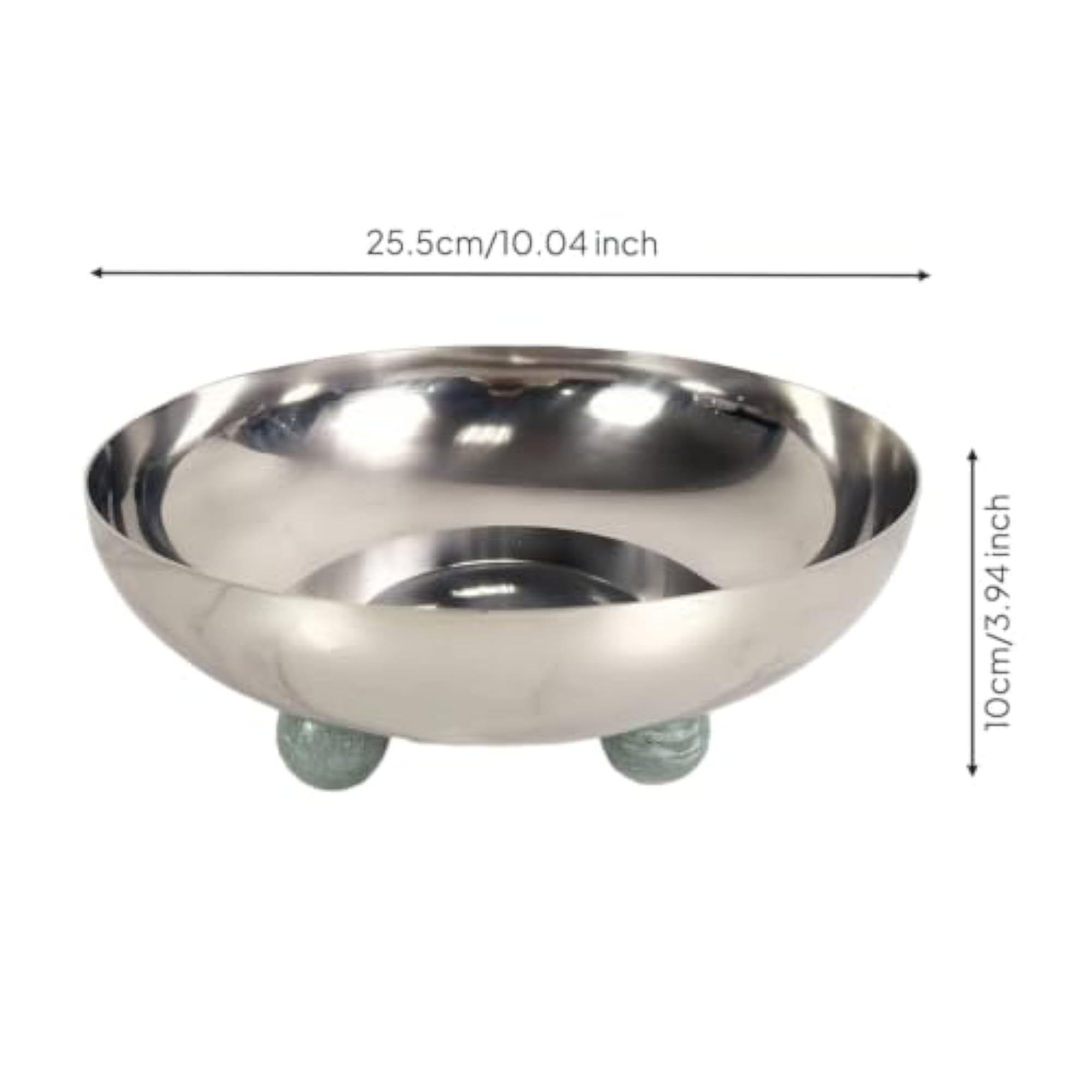 Mirror Finish Tray with Marble Base for Decorative Display